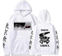 Sybnwnwm Tokyo Ghoul Sweat à capuche à manches longues pour homme et femme, blanc, M