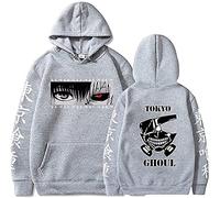 Sybnwnwm Tokyo Ghoul Sweat à capuche à manches longues pour homme et femme, gris, M