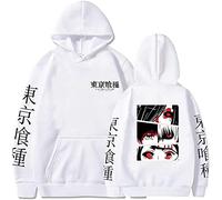 Sybnwnwm Tokyo Ghoul Sweat à capuche imprimé kaneki ken à manches longues pour homme et femme, blanc, XS