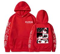 Sybnwnwm Tokyo Ghoul Sweat à capuche imprimé kaneki ken à manches longues pour homme et femme, Rouge, XL