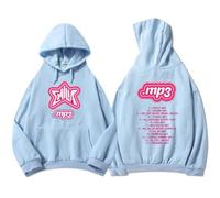 Sybnwnwm Y2K Grunge Sweat à capuche avec lettre graphique Hip Hop Pull Streetwear Esthétique Hoodies Unisexe, Bleu, 3XL