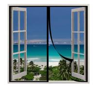 SYC Moustiquaire Fenêtre Magnétique, Auto-AdhéSif en Maille Anti Moustique Fenetre, Automatiquementfermé,sans Percer, pour La Plupart des Fenêtres - Black-b|| 90x115cm(35x45inch)