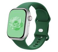 Sycamond Bracelet en silicone compatible avec Apple Watch 41 mm, 40 mm, 38 mm, bracelet de rechange pour iWatch Series SE 10 9 8 7 6 5 4 3 Ultra 2 1 pour homme et femme, S/M vert trèfle