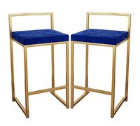 SYCARPET Tabourets de Bar de Style Industriel Moderne Tabouret Haut Vintage Ensemble de 2 Tabourets de Bar Coussin Carré en Velours Chaise de Bar pour Pub Café Maison Salle à Manger Cuisine