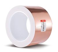 SYCEES 20m x 70mm Ruban Adhésif Feuille de Cuivre Bande Anti-Limaces, Escargot EMI Kapton Autocollant Garde Réparations Electriques Mise à la Terre