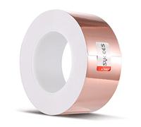 SYCEES 30m x 50mm Ruban Adhésif Feuille de Cuivre, Bande Protection Contre Limaces Escargot, EMI Kapton Autocollant Garde Réparations Electriques Mise à la Terre