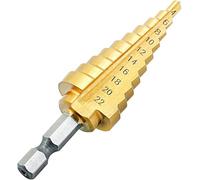 SYCEES HSS Forets Etages 4-22mm Echelle Foret Conique fraise à étages en acier de titane, Or