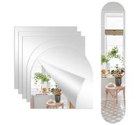 SYCEES Miroir Mural Autocollant Carré 30x30 cm Acrylique 2mm 5 Pcs | Miroirs Adhésifs Incassables & Sécurité, Décoration Murale Moderne pour Salle de Bain, Chambre, Gym, Maquillage