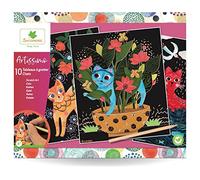 SYCOMORE Artissimo-10 Tableaux à gratter-Chats-Scratch Art-Loisirs Créatifs Enfant-Dès 4 ans-Sycomore-CREA013, CREA013, Plusieurs Couleurs