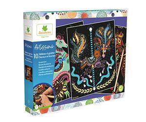 SYCOMORE Artissimo - 10 Tableaux à Gratter - Chevaux et Licornes - Scratch Art - Loisirs Créatifs Enfant - Dès 7 Ans CREA014
