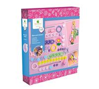 Sycomore | Atelier Bijoux Porte-Bonheur Maillons XL | Kit DIY 7 Ans+ | Crée tes propres bijoux : cœurs, étoiles, maxi charm fleur | grelot et fermoirs dorés | perles lettres incluses