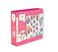 Coffret de création de bijoux en plastique fou - SYCOMORE - Corail, vert d'eau, rose, violet, blanc