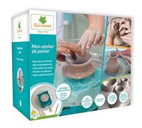 Sycomore Mon Tour De Potier - Jeux Manuels pour Enfants De Poterie Argile Autodurcissante, Atelier Creatif De Moulages Et Activité Manuelle Adulte, Kit De Loisir Moulage, Pottery Activite Enfant