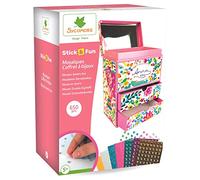Sycomore Mosaïques Autocollantes-Coffret Bijoux à Décorer-Stick'N Fun Modèle 3D-Dès 5 ans-CRE7048, CRE7048, Colorées, Taille Unique