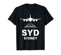 SYD Airport Sydney, Australie Avion atterrissant sur Piste T-Shirt