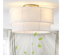 SYDACG Ventilateur de plafond avec lumières profil bas, 50,8 cm, ventilateur de plafond bohème encastré avec télécommande, rotin sans pales 6 vitesses pour chambre à coucher, salon, chambre d'enfant
