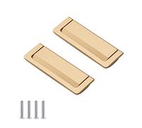 SYDARSYN 2 pièces Carré Affleurante Poignée de Tiroir Invisible Poignées Encastrable Poignee Porte Caché Dissimulé Zinc Alliage Commode Armoire Tiroir Boutons Tirer Placard Poignée 96mm