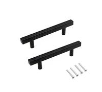 SYDARSYN 2 pièces Noir Mat Poignées pour Placards Cuisine Acier Inoxydable Poignées de Porte Poignee de Meuble Moderne Poignées pour Armoires Porte de Boutons 128 mm