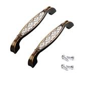 SYDARSYN 2 Pièces Poignee de Meuble Cuisine Céramique Vintage, Poignée de Meubles en Céramique Meubles Tiroir Poignées en Alliage de Zinc, Distance de Trous 128mm (C)