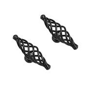 SYDARSYN 2 Pièces Poignee de Meuble Cuisine Noir Vintage, Poignée Meuble en Métal, pour Placards de Porte de Tiroir Salle de Bain Cuisine (Ovale monotrou)