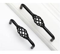 SYDARSYN 2 Pièces Poignee de Meuble Cuisine Noir Vintage, Poignée Meuble en Métal, pour Placards de Porte de Tiroir Salle de Bain Cuisine 96mm (B)