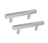 SYDARSYN 2 pièces Poignées pour Placards Cuisine Acier Inoxydable Argent Brossé Poignées de Porte Poignee de Meuble Moderne Poignées pour Armoires 96 mm
