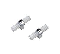 SYDARSYN 2 pièces transparentes acrylique pièces poignées de meuble poignées pour placards argent poignées pour armoires cuisine tiroir poignée de porte Trou unique