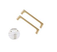 SYDARSYN 2pcs Poignee de Meuble Cuisine en Laiton Brossé, 128mm Entraxe de trou Poignées de Armoire de Style Européen, Poignée de Alliage de Zinc (Vis inclus)