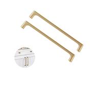 SYDARSYN 2pcs Poignee de Meuble Cuisine en Laiton Brossé, 224mm Entraxe de trou Poignées de Armoire de Style Européen, Poignée de Alliage de Zinc (Vis inclus)