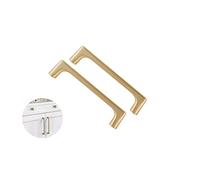 SYDARSYN 2pcs Poignee de Meuble Cuisine en Laiton Brossé, 96mm Entraxe de trou Poignées de Armoire de Style Européen, Poignée de Alliage de Zinc (Vis inclus)