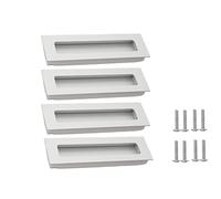 SYDARSYN 4 Pièces Poignées de Porte Coulissantes Poignée Rectangle Encastrées Poignée Cachée, pour Tiroirs, Armoires, Penderies (140 * 42 mm, Mat)