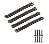 SYDARSYN 4 pièces Poignées en cuir pour meubles poignée de porte cuisine poignées de tiroir armoire vintage boutons de portes cuir tirer placards de poignées 160mm