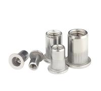 SYDARSYN 6 Pièces Écrous à Rivet M8 Fileté à Tête Plate, Écrous à Riveter en Acier Inoxydable