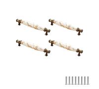 SYDARSYN Lot de 4 poignées de meubles, en céramique, style vintage, motif floral, pour porte d'armoire, tiroir, penderie, tringle à vêtements, 128 mm