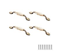 SYDARSYN Lot de 4 poignées de porte en céramique vintage poignées pour meubles de cuisine, tiroir, armoires, portes de placard, poignées de porte, 96 mm