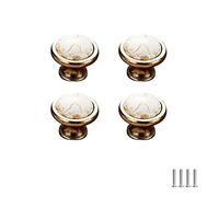 SYDARSYN Lot de 4 poignées de porte en céramique vintage poignées pour meubles de cuisine, tiroir, armoires, portes de placard, poignées d'armoire, poignées de porte, trou unique