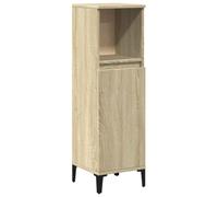 SYDE Armoire de salle de bain en bois contreplaqué chêne Sonoma 30 x 30 x | 1 compartiment ouvert, 2 portes, pieds en métal, résistant à l'humidité