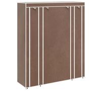 SYDE Armoire en tissu avec compartiments et tiges, 45 x 150 x 176 cm | Tissu non tissé, tubes en fer, fermetures éclair, couvercle enroulable, pliable