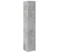 SYDE Armoire étroite en bois d'ingénierie grise 40 x 42,5 x 225 cm | Deux compartiments, porte réversible, gain de place, multifonction pour salle de bain, salon, chambre