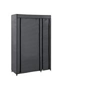 SYDE Armoire pliante en tissu gris 110 x 45 x 175 cm | Structure en acier, porte enroulable, fermetures éclair douces, pour chambre, cave et camping