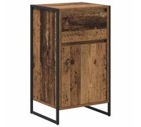 SYDE Buffet industriel bois et acier 43 x 36 x 75,5 cm | Étagères réglables, rangement pour salon, style européen, usage intérieur