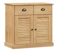 SYDE Buffet pin massif 78 x 40 x 75 cm avec tiroirs | Compartiments organisateurs, poignées métalliques, multi-usages pour salon, salle à manger ou entrée