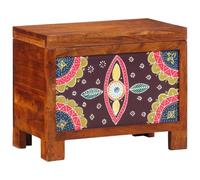 SYDE Buffet rectangulaire en bois Sheesham 50 x 30 x 40 cm | Mosaïque géométrique bohème, rangement polyvalent, finition douce, idéale pour salon ou couloir