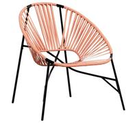 SYDE Chaise suspendue Oeuf Rotin synthétique Orange Noir | Structure en acier résistant, dossier et accoudoirs, usage extérieur jardin