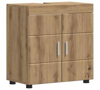 SYDE Ensemble d'armoires de salle de bain en chêne Artisan 60 x 34 x 63 cm | Bois élaboré, finition mate, grands compartiments, montage simple, serviettes et coiffeuse