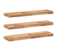 SYDE Étagère flottante en bois d'acacia 3 unités 100 x 20 x 4 cm | Finition huilée, résistante à l'humidité, décorative, gain de place, multifonction pour la maison