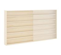 SYDE Étagère murale beige 100 x 8,5 x 54 cm | Contreplaqué premium, porte coulissante transparente, montage mural, pour collections