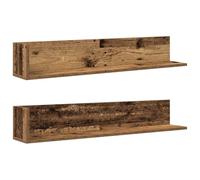 SYDE Étagères murales 2 unités en bois vieilli 100 x 16,5 x 16,5 cm | Bois d'ingénierie robuste, montage en L vers le haut ou vers le bas, utilisation dans le salon et la chambre
