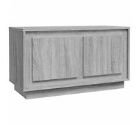 SYDE Meuble TV en contreplaqué gris Sonoma 80 x 35 x 45 cm | 2 compartiments, portes, résistant à l'humidité, manuel inclus