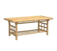 SYDE Table basse en bambou 110 x 55 x 45 cm | Avec étagère, résistante à l'eau, usage intérieur et extérieur, pour salon, balcon